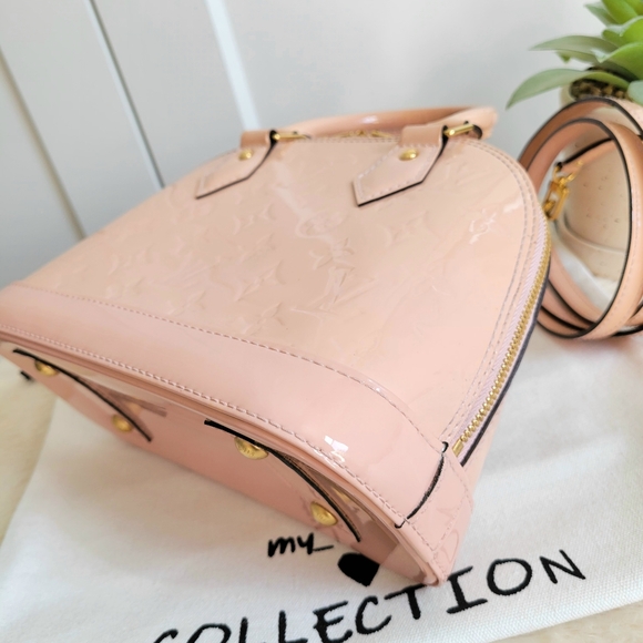 💕STUNNING LOUIS VUITTON Vernis Flowers Alma BB Rose Ballerine - Picture 14 of 16